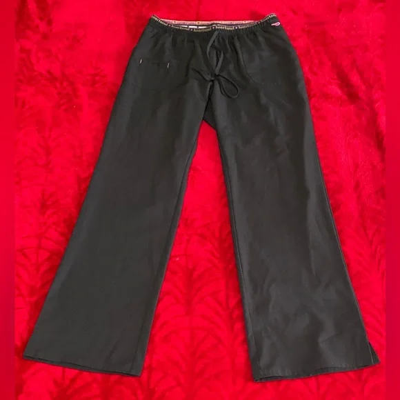 Medium Black HeartSoul Scrub pants Perfect Condition Like New & super Comfy Cute - Picture 6 of 8